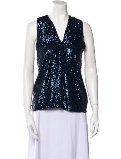 Pre-owned Generation Love V-neck Sleeveless Top In Blue