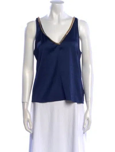 Pre-owned Generation Love V-neck Sleeveless Top In Blue