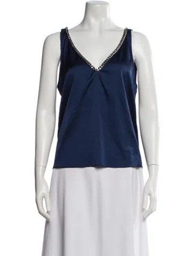 Pre-owned Generation Love V-neck Sleeveless Top In Blue