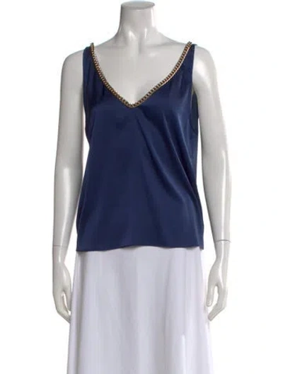 Pre-owned Generation Love V-neck Sleeveless Top In Blue