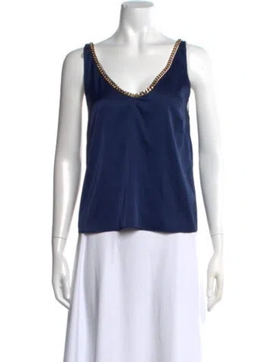 Pre-owned Generation Love V-neck Sleeveless Top In Blue