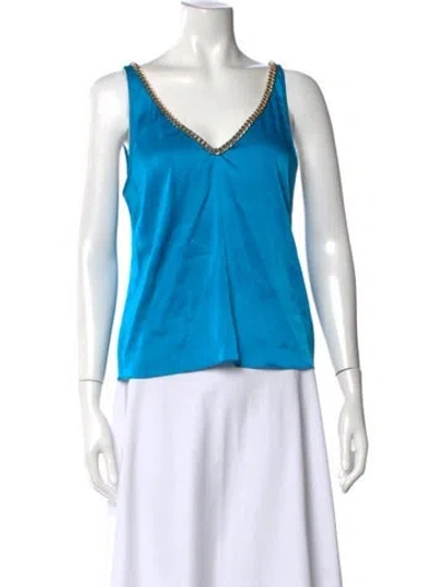 Pre-owned Generation Love V-neck Sleeveless Top In Blue