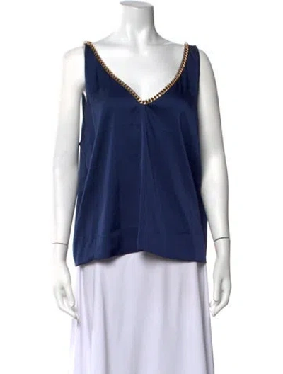 Pre-owned Generation Love V-neck Sleeveless Top In Blue