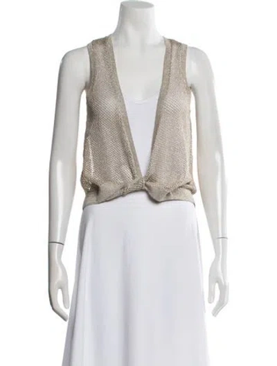 Pre-owned Generation Love V-neck Sleeveless Top In Gold