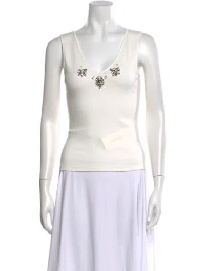 Pre-owned Generation Love V-neck Sleeveless Top W/ Tags In White