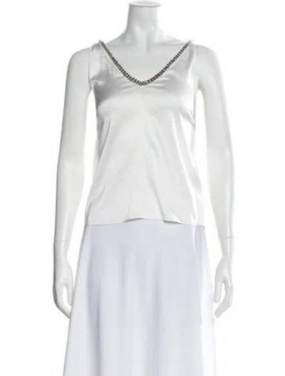 Pre-owned Generation Love V-neck Sleeveless Top In White