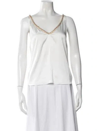 Pre-owned Generation Love V-neck Sleeveless Top In White