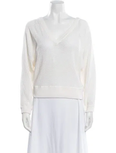 Pre-owned Generation Love V-neck Sweater In White
