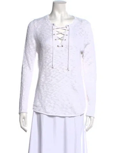 Pre-owned Generation Love V-neck Sweater In White