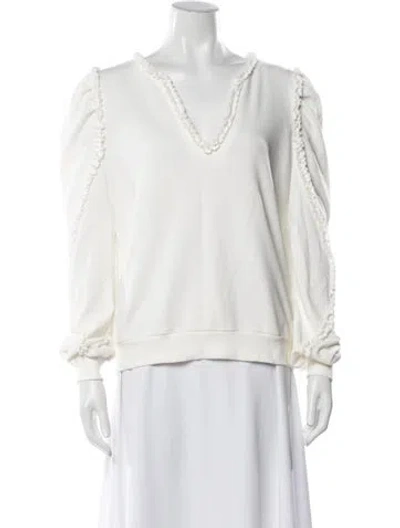 Pre-owned Generation Love V-neck Sweater In White