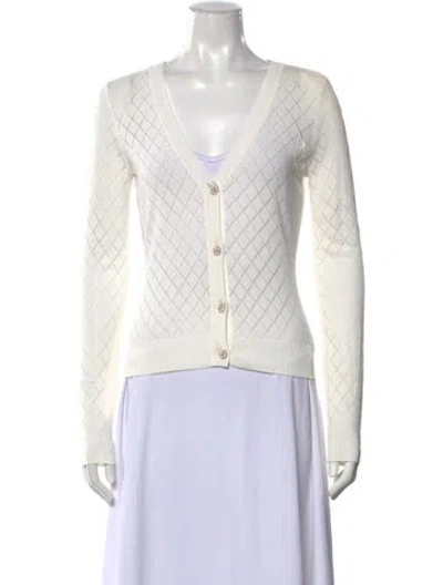 Pre-owned Generation Love V-neck Sweater In White