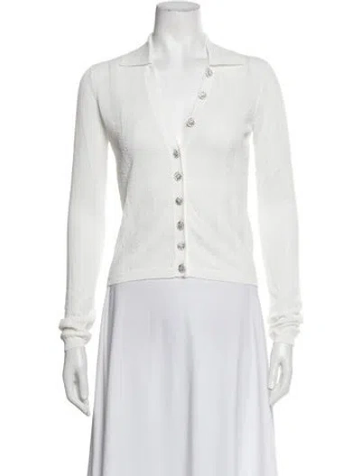 Pre-owned Generation Love V-neck Sweater In White