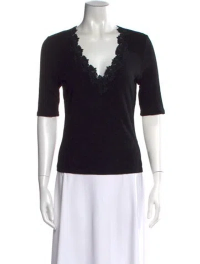 Pre-owned Generation Love V-neck Three-quarter Sleeve Top In Black