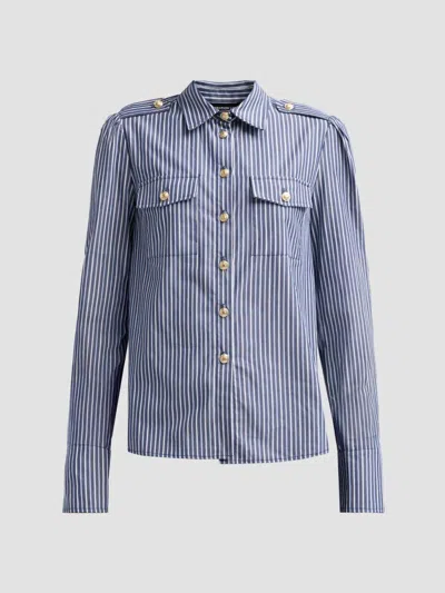 Generation Love Women's Allure Striped Poplin Button-front Shirt In Blue