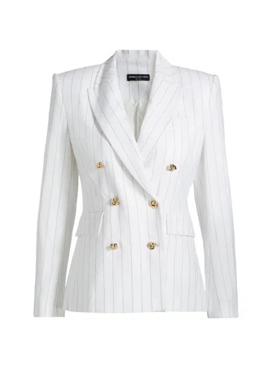 Generation Love Women's Arielle Pinstriped Linen-blend Double-breasted Blazer