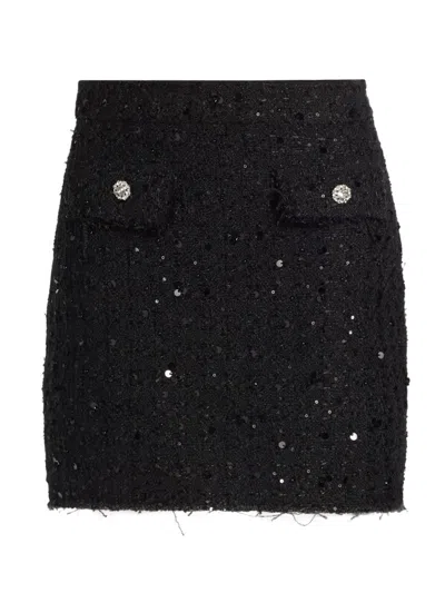 Generation Love Chiara Crystal Embellished Tweed Jacket In Black