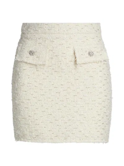 Generation Love Women's Ava Tweed Slim-fit Miniskirt In White