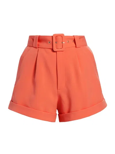 Generation Love Women's Belen Belted Pleated Crepe Shorts In Apricot