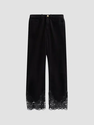 Generation Love Women's Bellatrix High-rise Lace-cuff Crop Jeans In Jet Black