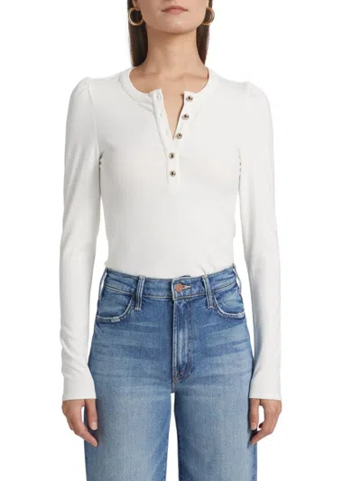 Generation Love Women's Britt Rib-knit Jersey Long-sleeve Top In White