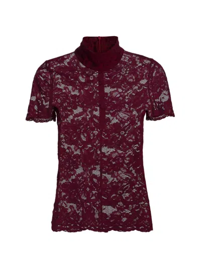 Generation Love Women's Callen Floral Lace Short-sleeve Top In Red