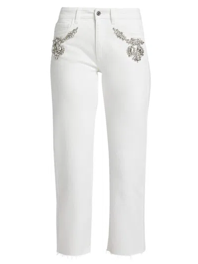 Generation Love Women's Carolyn Crystal-embellished Crop Jeans In White