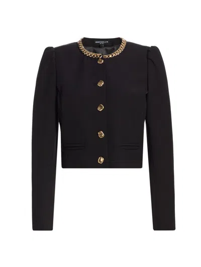 Generation Love Women's Chiara Chain-embellished Crepe Jacket In Black