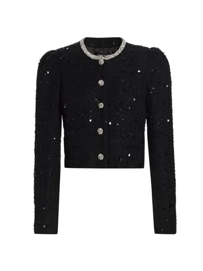Generation Love Chiara Embellished Tweed Jacket In Black