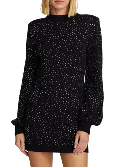 Generation Love Women's Chiraz Crystal Mini Sweaterdress In Black