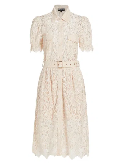 Generation Love Women's Claudia Belted Lace Midi-dress In French Beige