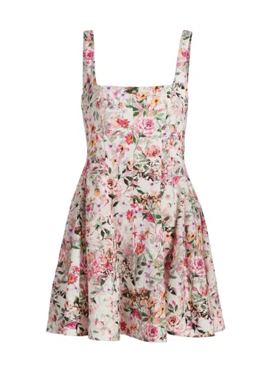 Generation Love Women's Courtney Floral Linen-blend Fit & Flare Minidress