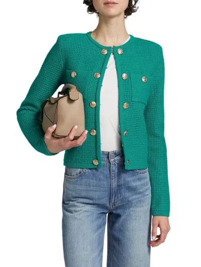 Generation Love Women's Cypress Textured Stitch Cardigan In Green