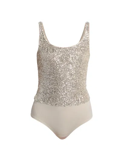 Generation Love Women's Dina Sequin Bodysuit In Gold
