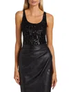 Generation Love Women's Dina Sequined Bodysuit In Black