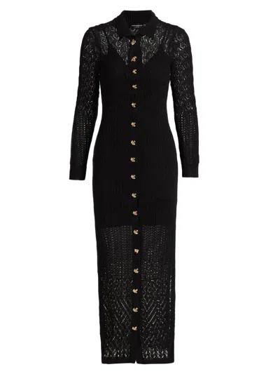 Generation Love Women's Eleni Pointelle Knit Maxi Dress In Black