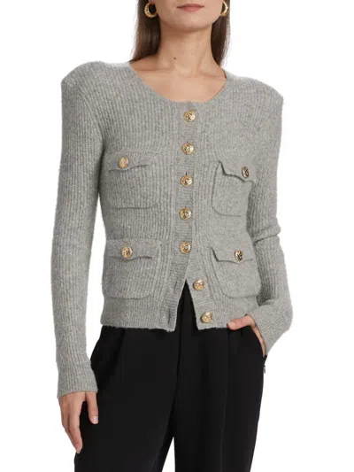 Generation Love Women's Ellison Rib-knit Cardigan In Gray