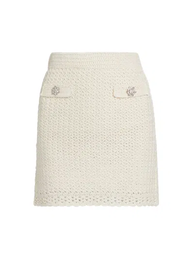 Generation Love Ava Embellished Tweed Mini Skirt In White