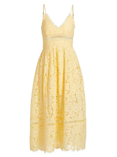 Generation Love Women's Emma Corded Lace Midi-dress In Yellow