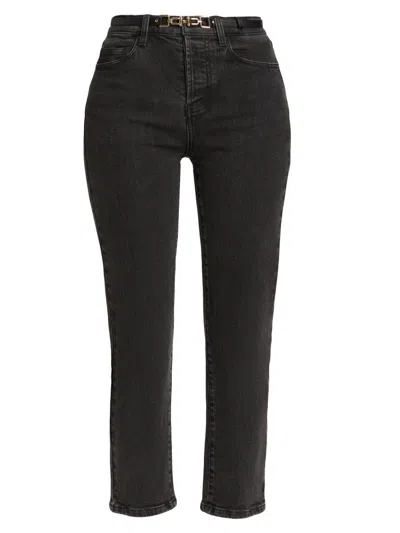 Generation Love Women's Emmett Belted Crop Jeans In Black