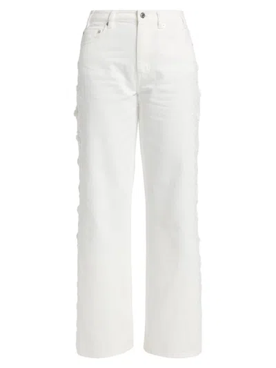 Generation Love Women's Esme 3d Lace Combo Jeans In White