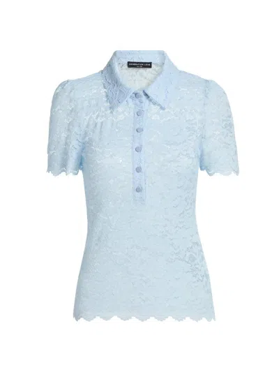 Generation Love Women's Feyra Lace Slim-fit Top In Blue