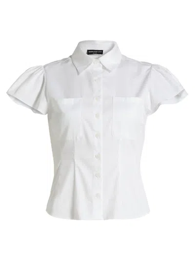 Generation Love Women's Francesca Poplin Cap-sleeve Shirt In White