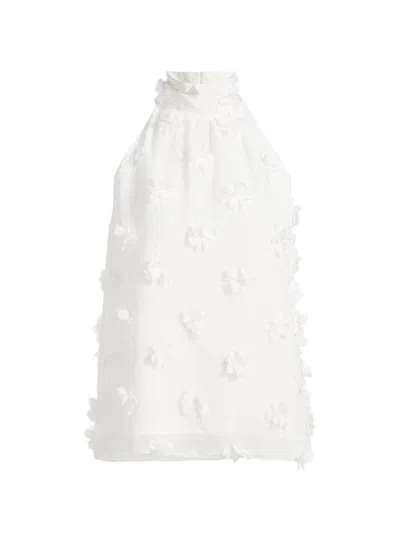 Generation Love Women's Irina 3d Floral Halter Blouse In White