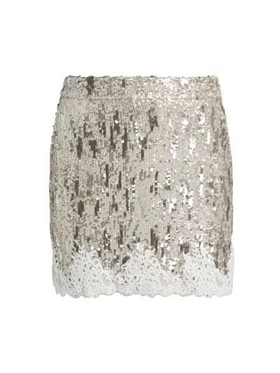 Generation Love Women's Janet Lace Sequined Miniskirt In Brown