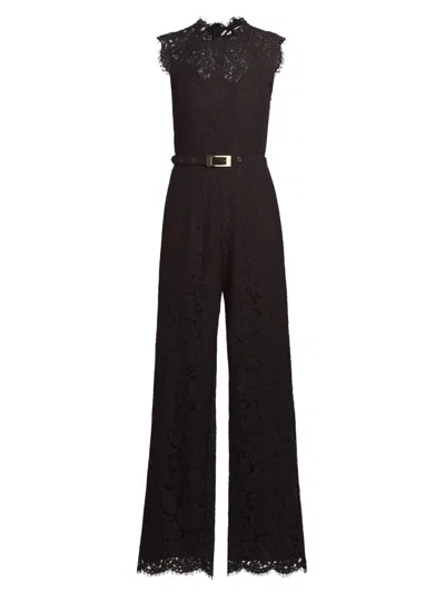 Generation Love Women's Jin Lace-trim Cotton-blend Jumpsuit In Black