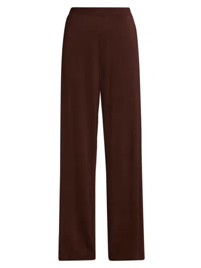Generation Love Women's Kelela Sheen Jersey Wide-leg Pants In Brown
