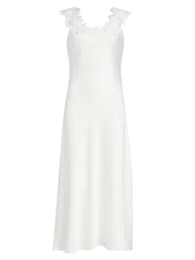 Generation Love Lala Satin Lace Slip Dress In White