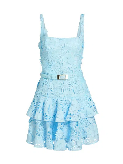 Generation Love Women's Lisette 3d Guipure Lace Minidress In Blue