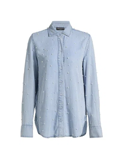 Generation Love Marcello Pearl Denim Shirt In Blue