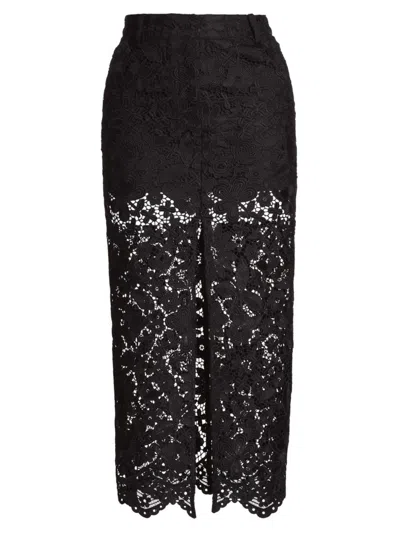 Generation Love Women's Medina Guipure Lace Midi-skirt In Black